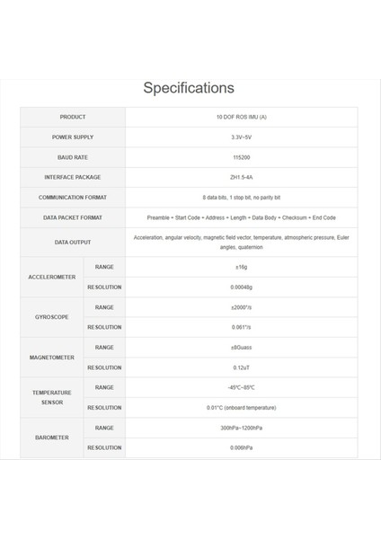 10 Eksenli Yüksek Hassasiyetli Ros Imu Ataletal Navigasyon Sensörü Ble 5 3 Yüksek Hassasiyetli Ivme Töreni Jiroskop Manyetometresi (Yurt Dışından)