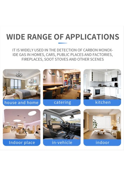 Taşınabilir Elektrokimyasal Sensör Co Test Merkezi LCD Ekran Ppm Dedektörü Sesli Işık Alarmı ve Düşük Pil Hatırlatıcı Beyaz (Yurt Dışından) indirimleri