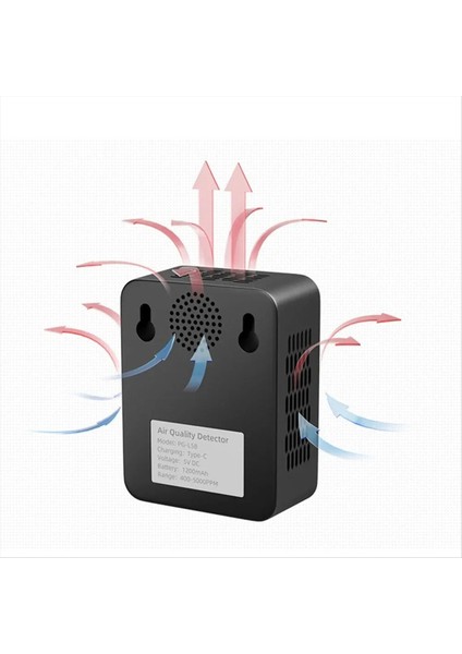 5&#39 Teki Hava Kalitesi Monitör Seviyeleri Sıcaklık ve Nem Dedektörü LCD Ekran Iç Mekan Hava Kalitesi Sensörü Beyaz (Yurt Dışından) fiyatları