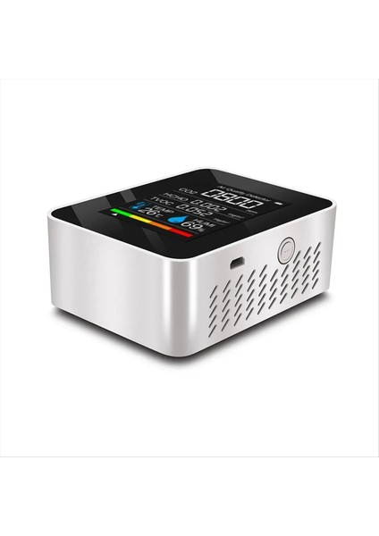 5&#39 Teki Hava Kalitesi Monitör Seviyeleri Sıcaklık ve Nem Dedektörü LCD Ekran Iç Mekan Hava Kalitesi Sensörü Beyaz (Yurt Dışından) indirimleri