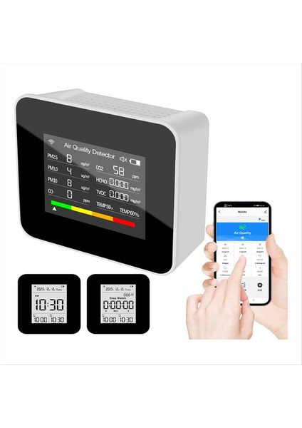 Hava Kalitesi Monitörü Iç Mekan Co Co2 Aqı Tvoc Hcho Pm2 5 PM10 Için Ev Mutfak ve Ev (Yurt Dışından)