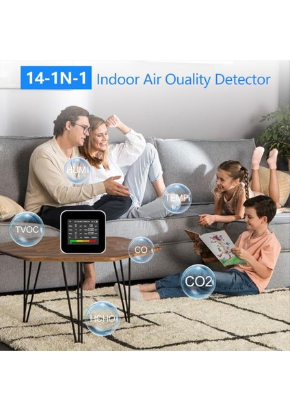 Hava Kalitesi Monitörü Iç Mekan Co Co2 Aqı Tvoc Hcho Pm2 5 PM10 Için Ev Mutfak ve Ev (Yurt Dışından) fırsatları