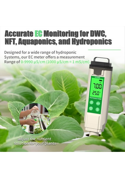 Dijital Ph Metre Hidroponik Su Kalitesi Test Cihazı LCD Arka Işık Termometresi Ph/ec/tds Akvaryumlar Spa Spa (Yurt Dışından) modelleri