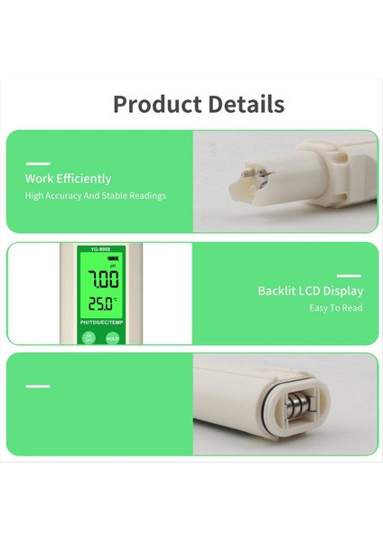 Dijital Ph Metre Hidroponik Su Kalitesi Test Cihazı LCD Arka Işık Termometresi Ph/ec/tds Akvaryumlar Spa Spa (Yurt Dışından) indirimleri