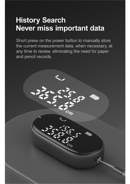 Q2 Yeni Dijital Bant Memperi Tip-C Şarj Edilebilir LCD Ekran 99M Elektrikli Cetvel Mini Mesafe Ölçer Ölçüm Aracı (Yurt Dışından) modelleri