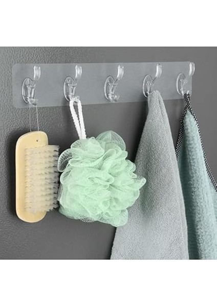 2 Adet Şeffaf Duvar Askısı 5'li Iz Bırakmayan Güçlü Yapışkanlı Askı Kapı Arkası Banyo Mutfak Düzenleyici Kanca Askılık indirimleri