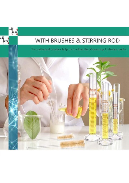 Cam Dereceli Ölçüm Silindir Seti Premium Borosilikat Silindirler Kiti 6 Pipet+4 Fırça+2 Karıştırma Çubuğu (Yurt Dışından) modelleri