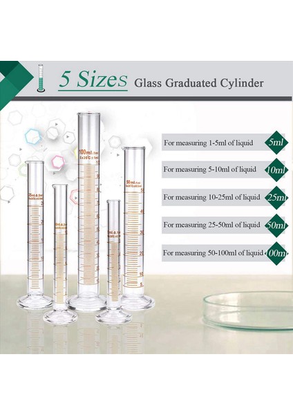 Cam Dereceli Ölçüm Silindir Seti Premium Borosilikat Silindirler Kiti 6 Pipet+4 Fırça+2 Karıştırma Çubuğu (Yurt Dışından) indirimleri