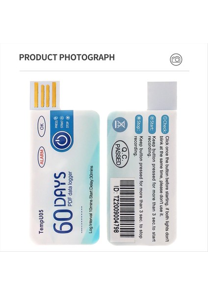 TEMPU05 1pcs Sıcaklık Veri Logger 60 Günlük Tek Kullanım Sıcaklık Analizörü Pdf Raporu USB Sıcaklık Günlüğü (Yurt Dışından) fiyatları