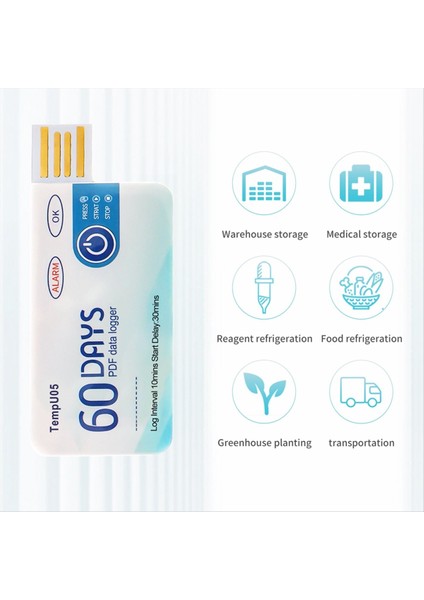 TEMPU05 1pcs Sıcaklık Veri Logger 60 Günlük Tek Kullanım Sıcaklık Analizörü Pdf Raporu USB Sıcaklık Günlüğü (Yurt Dışından) indirimleri