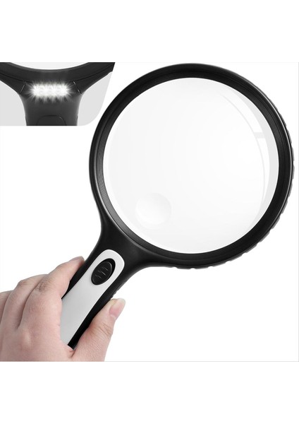 Işık ile Büyüteç 10X 20X El Tipi Büyüteç 4 LED Yüksek Parlaklık Işığı Yaşlıların Okuması Için (Yurt Dışından) fırsatları