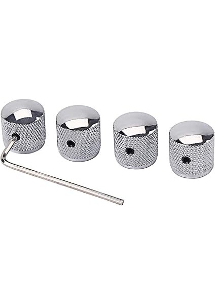 Gitar Hız Kontrol Düğmeleri Metal Ses Tonu Kubbe Ton Düğmeleri Allen Tuşlu Vidalar Seti, Elektro Gitar Bas Için, Krom 4'lü Paket fırsatları