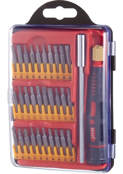 W 2254, Elektronikçi Tornavida Bits Uç Seti (32 Parça), Gri, Siyah, Kırmızı