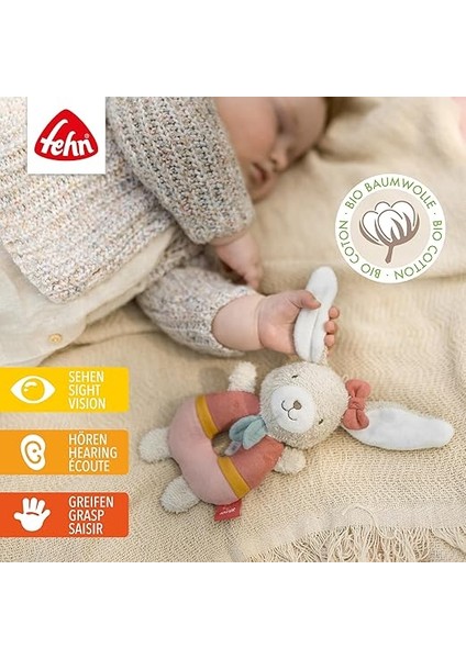 Bebek Halkası Kavrama Oyuncak Tavşan Fehnnatur - Organik Pamuklu Sevimli Oyuncak - Eğlenceli Öğrenme Için Çıngırak ve Oyuncaklı Bebek Oyuncağı - 0+ Aydan Itibaren fiyatları