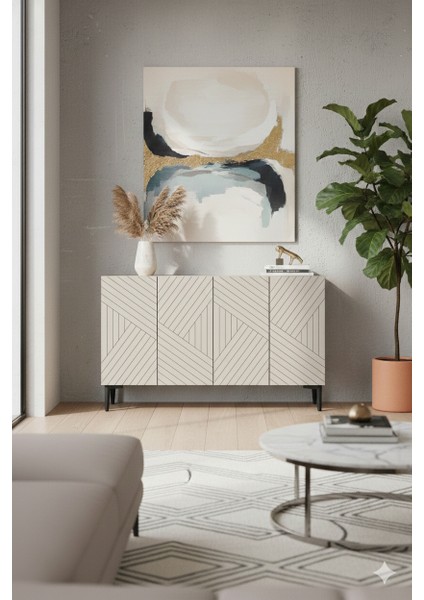 KA1210BT - Ferro Konsol, Tv Sehpası ve Kahve Köşesi 120CM Beyaz-Traverten fiyatları