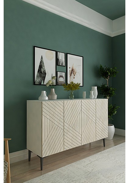 KA1210BT - Ferro Konsol, Tv Sehpası ve Kahve Köşesi 120CM Beyaz-Traverten modelleri