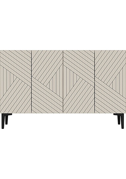 KA1210BT - Ferro Konsol, Tv Sehpası ve Kahve Köşesi 120CM Beyaz-Traverten