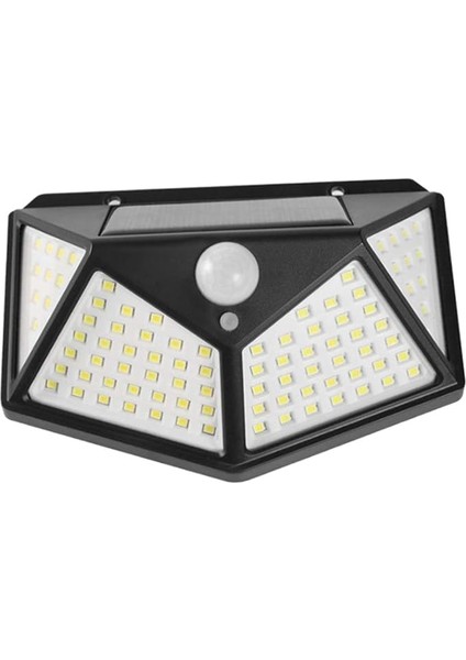 Solar Lamba 100 LED Pır Hareket Sensörlü Dış Duvar Lambası IP65 Bahçe Teras - 1 Adet