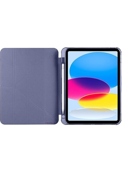 10.nesil 10.9 Inç 2022 Ile Uyumlu Üçgen Katlanabilir Kalemlikli Standlı Akıllı Kılıf Lavanta modelleri
