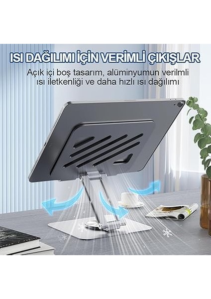 Tablet Standı 360° Dönebilen Tablet Tutucu Katlanabilir Alüminyum Tablet ve Telefon Standı fırsatları
