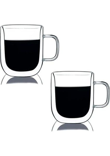 Adet Çift Cidarlı Cam Kupa Bardak 225 ml Çift Camlı Zarif Bardak Kupa modelleri