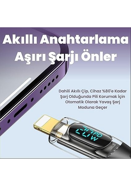 US-SJ588 Dijital Göstergeli 1.2m Pd 20W Type-C To Lightning iPhone Hızlı Şarj ve Data Kablosu indirimleri