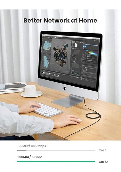 CAT6A Slim 10 Gbps Ethernet Kablosu 1 Metre modelleri