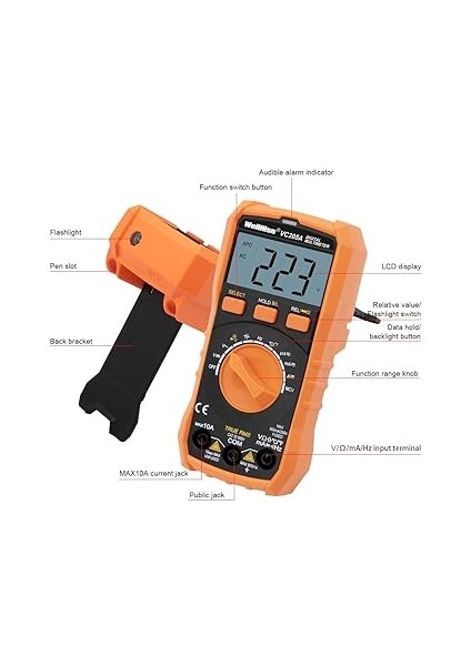 VC205A Ölçü Aleti Multimetre Avometre Ncv Işıklı Ekran Isı Ölçer El Feneri fiyatları