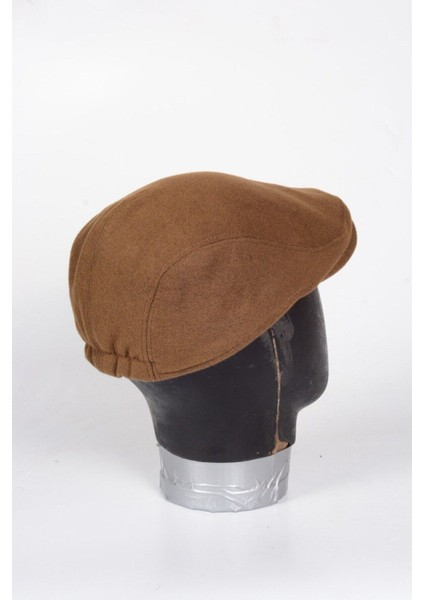 Kışlık Kaşe Şapka Yün Düz Renk Spor London Kasket -Camel fırsatları