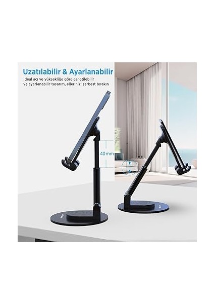Katlanabilir 360 Derece Dönen Masaüstü Telefon Standı Siyah fiyatları