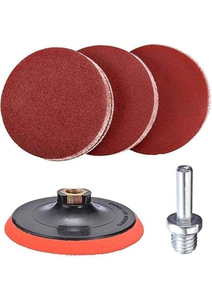 Zımpara Seti Avuç Taşlama Spiral Ahşap Zımparalama + Matkap Aparatı 115 mm (20 Parça)