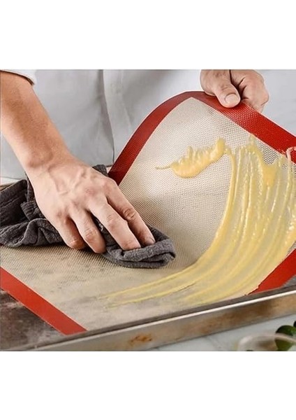 Fırınlanabilir Kendinden Yağlı Silikon Pişirme Matı, Profesyonel Silipat Yanmaz Yapışmaz Yıkanabilir Silikon Pişirme Matı 30CMX40CM indirimleri