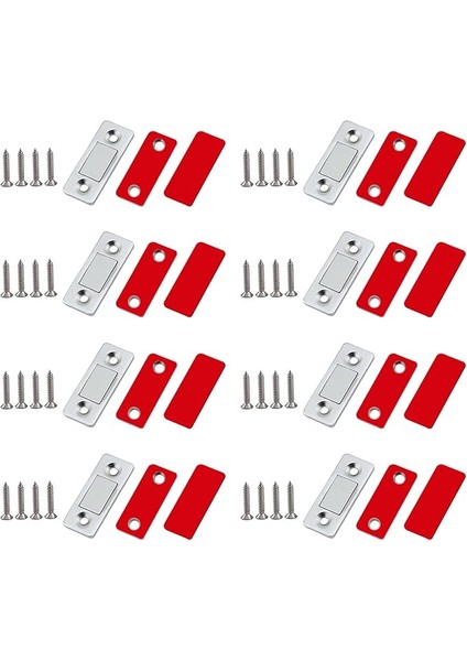 8 Adet Mıknatıslı Kilit, Ultra Ince Manyetik Kapama, Kapı, Kendinden Yapışkanlı Kapı Mıknatısları, Güçlü Mobilya Mıknatıslı Kilit Mobilya, Sürgülü Kapı, Dolap Kapısı, Çekmece