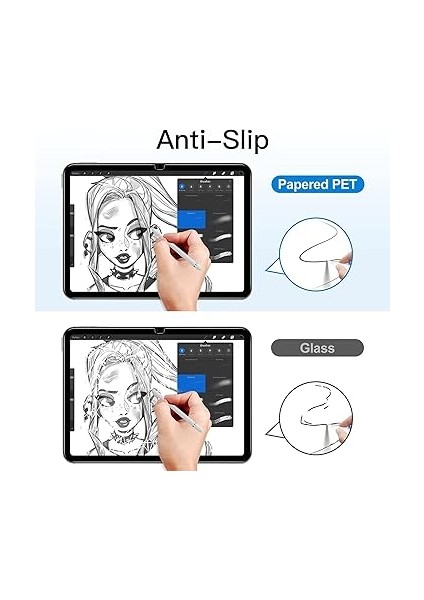 Ipad 10.9 Air 4 2020 Paper Like Kağıt Hissi Kaymaz Yüzey Pet Mat Ekran Koruyucu Çizim Için Ekran Koruyucu Air 5 fırsatları