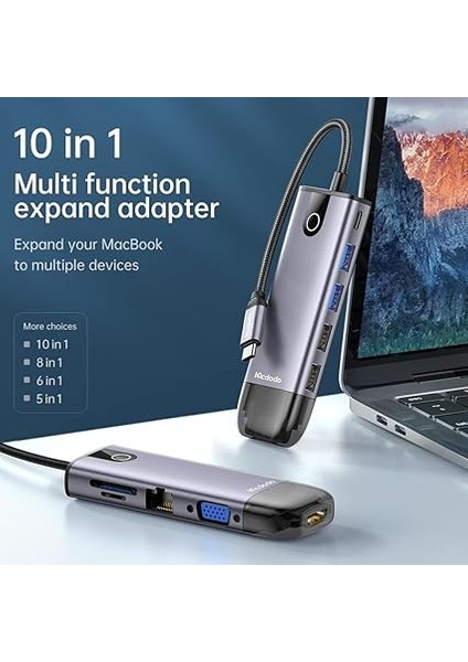 HU-7420 10IN1 USB Hub Çoğaltici-Gri modelleri