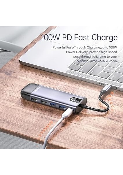 HU-7420 10IN1 USB Hub Çoğaltici-Gri indirimleri