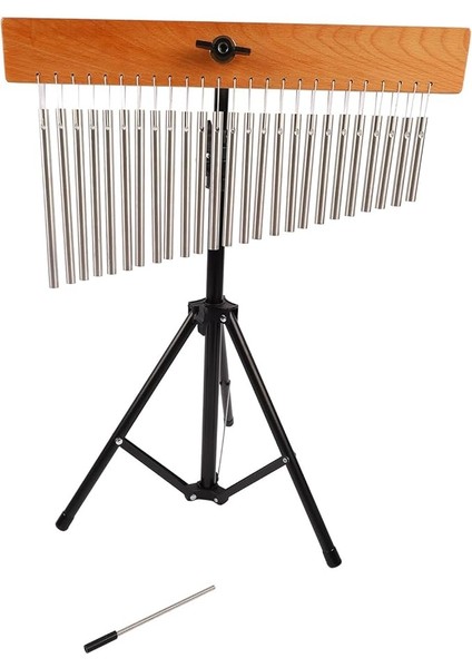 Rüzgar Zil Metal Bar Ayarlanabilir Tripod ile Güzel Açık Sesli Rüzgar Zil Dekorasyon Ahşap Baskı