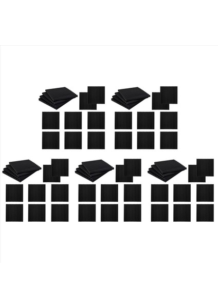 60 Paket Kendi Yapışkan Akustik Paneller Ses Geçirmez Köpük Paneller Ev Için Yoğunluklu Ses Yalıtımı Duvar Panelleri (Siyah) (Yurt Dışından)