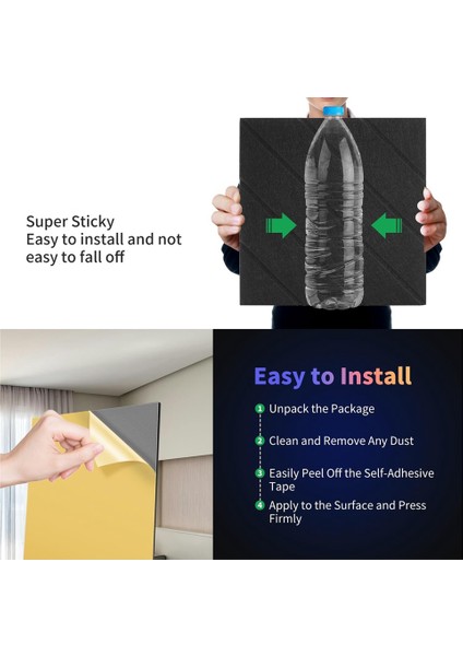 12PCS Akustik Paneller 12X12X0 4 Inç Ses Geçirmez Köpük Paneller Ev Ofis ve Oyun Odası Için Duvar Dekoru (Yurt Dışından) modelleri