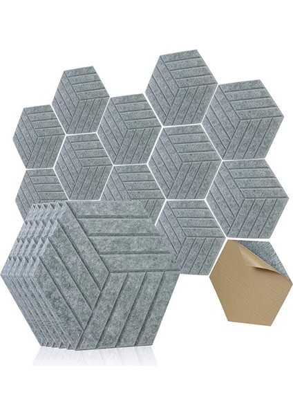 Ses Geçirmez Paneller Altıgen Kendi Kendine Yapışkan 12 Adet Akustik Panel Stüdyo Ofisi Için Ses Nemlendirme Paneli 1 (Yurt Dışından)