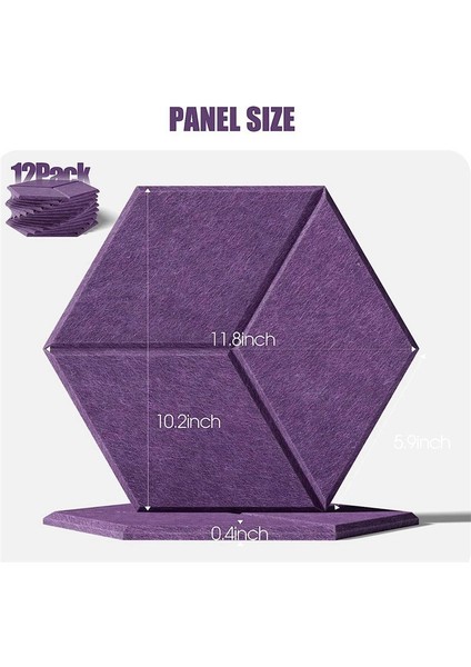 12PCS Kendinden Yapışkanlı Akustik Panel Altıgen Y Kaplı Ses Geçirmez Panel Gürültü Yalıtım Yoğunluklu Yangın Duvar Panelleri (Yurt Dışından) fırsatları