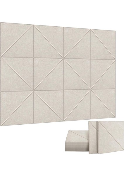 12 Paket Akustik Panel 12 x 12 Inç Dekoratif Ses Yalıtımı Paneller Duvar ve Tavan Akustik Paneller Sığ Deve (Yurt Dışından)