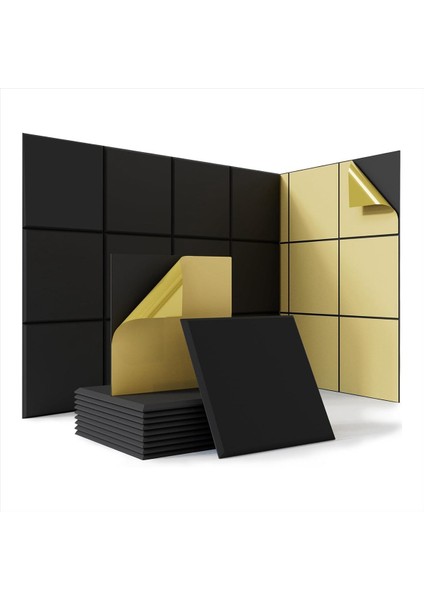 18 Paket Kendi Yapışkan Akustik Paneller 12X12X0 4inch Ses Geçirmez Köpük Duvar Panelleri Ev Stüdyosu Ofisi Için Siyah (Yurt Dışından)