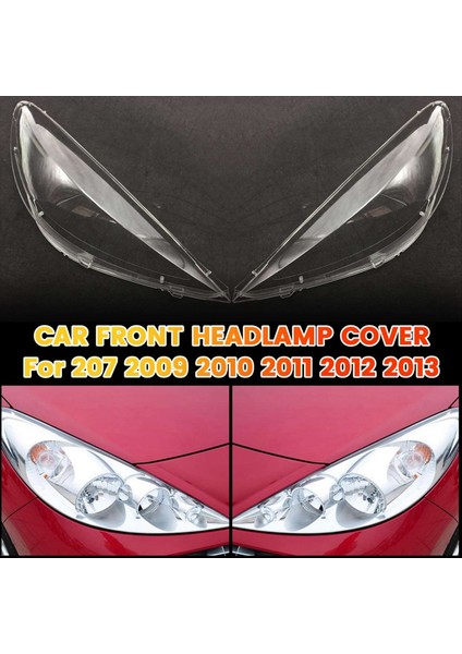1paır Ön Far Lens Kabuğu Kafa Hafif Lamba Kapağı Için Peugeot 207 2009 2010 2012 2012 2013 Far Abajur Kapağı (Yurt Dışından) fırsatları