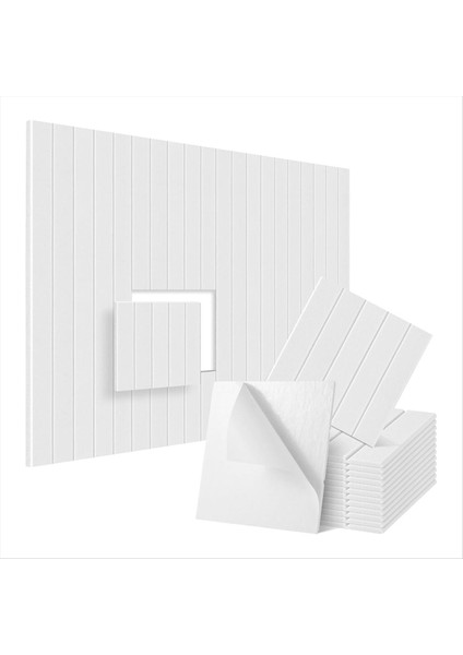 12 Paket Ses Geçirmez Köpük Panelleri 12X12X0 4 Inç Kendi Kendine Yapışkan Akustik Duvar Panelleri Akustik Için Beyaz (Yurt Dışından)