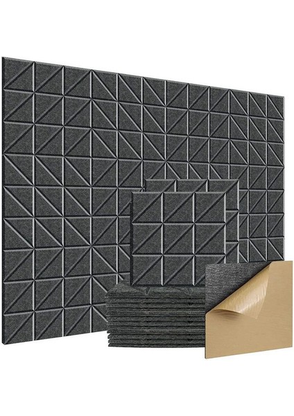 Kendinden Yapışkan Akustik Paneller 12PCS 12X12X0 4inch Ses Emici Paneller Dekoratif Ses Geçirmez Duvar Panelleri (Yurt Dışından)