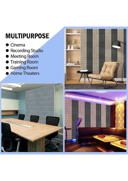 Kendinden Yapışkan Akustik Paneller 12PCS 12X12X0 4inch Ses Emici Paneller Dekoratif Ses Geçirmez Duvar Panelleri (Yurt Dışından) indirimleri