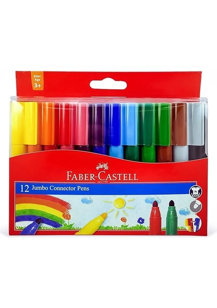 Eğlenceli Jumbo Keçeli Kalem,12'li, 12 Renk