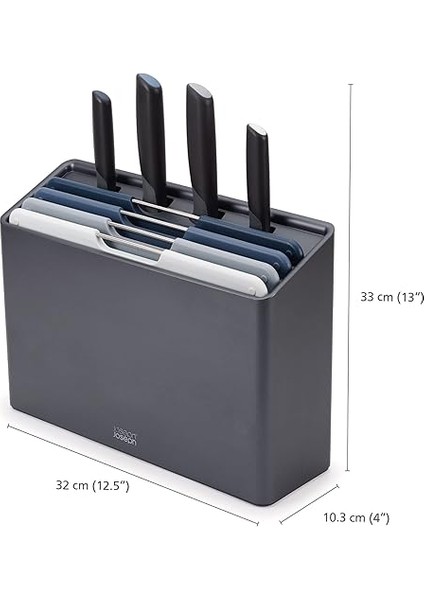 Joseph Folio Plus – 8 Parçalı Bıçak ve Kesme Tahtası Seti, Saklama Çantalı, Grafit fiyatları