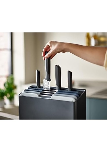 Joseph Folio Plus – 8 Parçalı Bıçak ve Kesme Tahtası Seti, Saklama Çantalı, Grafit indirimleri